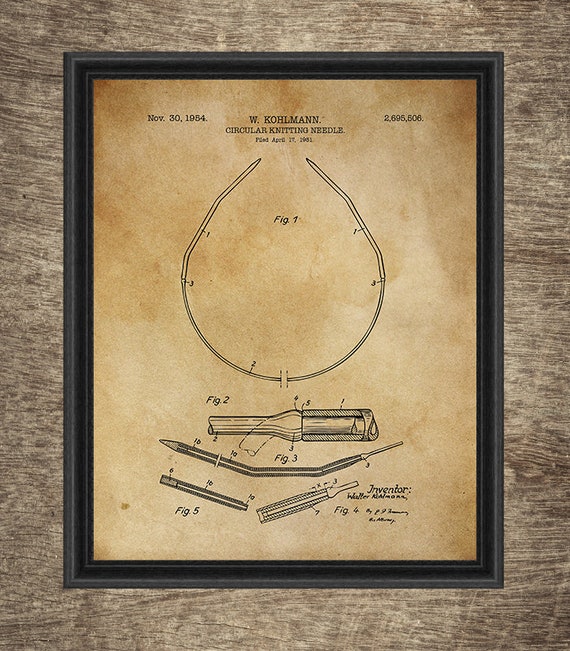 Digital Art Knitting Patent Prints INSTANT DOWNLOAD Set of 2 Knitting Gift Printables Knitting Wall Art Knitting Patent Artwork