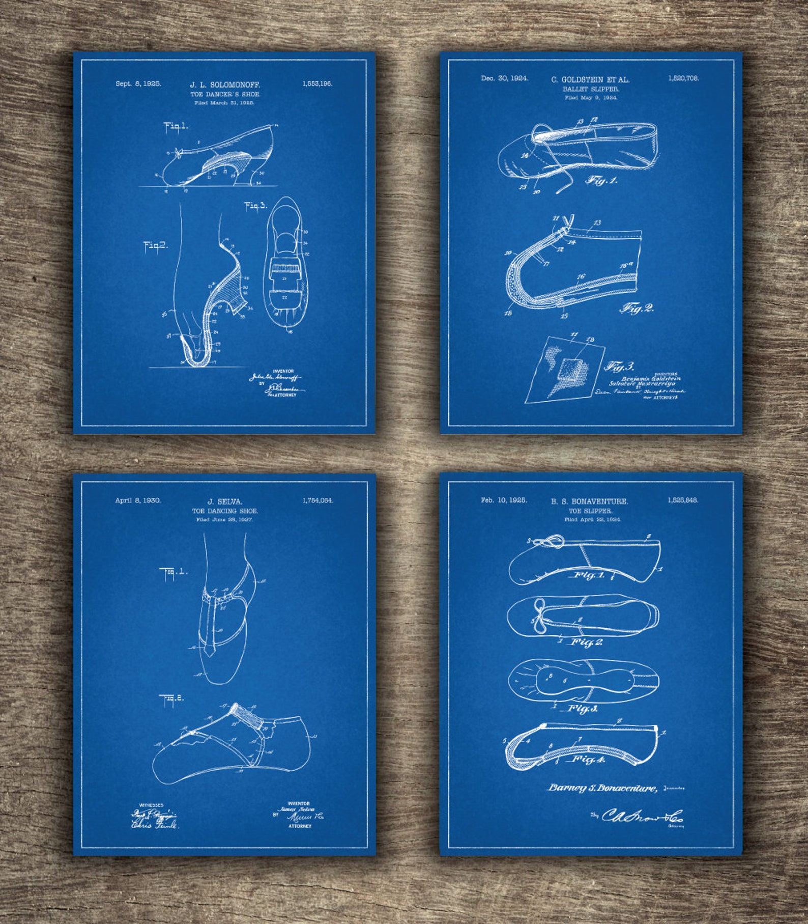 ballerina shoes blueprint, ballerina wall decor, girl room decor, personalized gift, ballet shoes art set of 4 prints -instant d