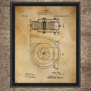 Tesla Print Set of 6 Inventions, Tesla Blueprint, Tesla Art Decor ...