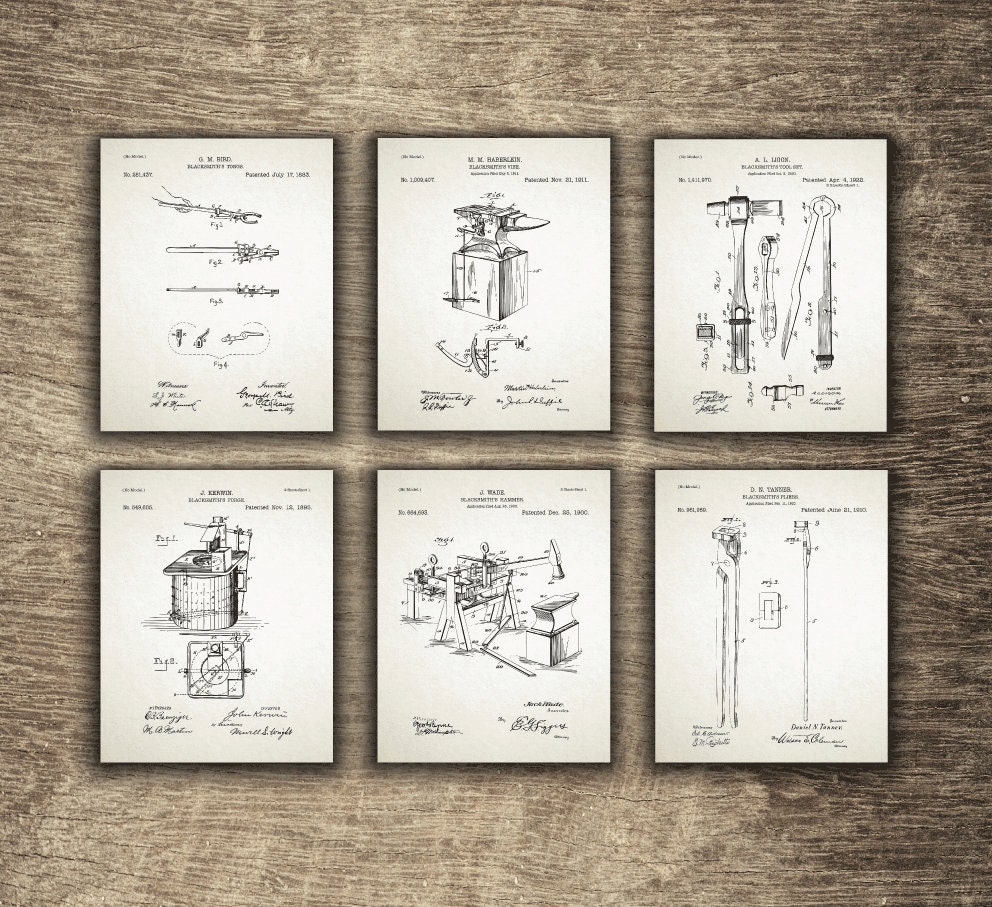Blacksmith Printable Blacksmith Set of 6 Prints Metal - Etsy