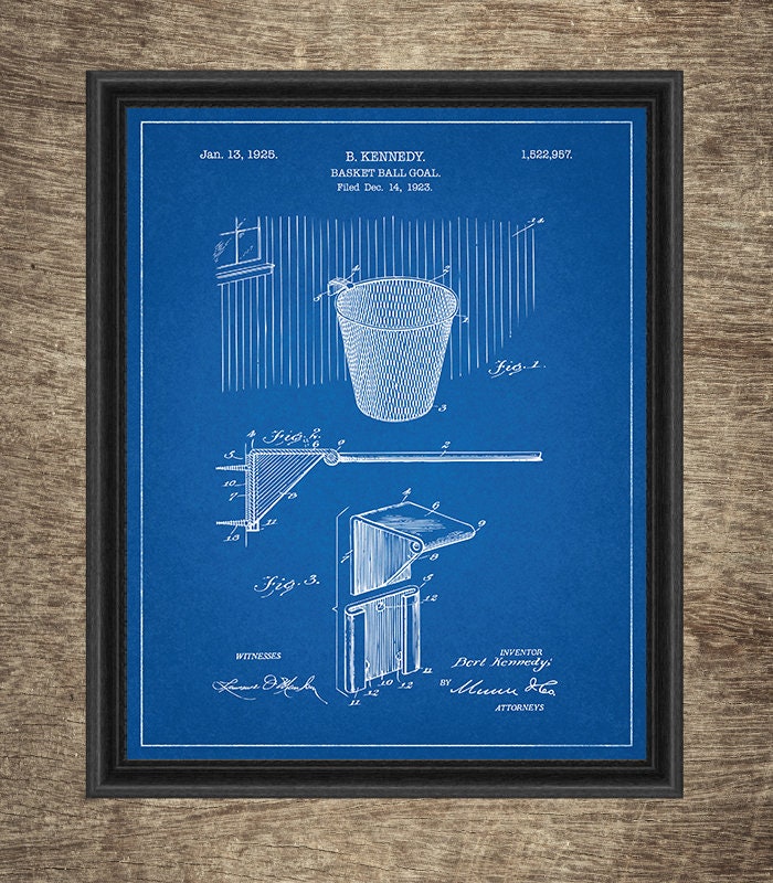 Basketball Blueprint Set of 6 Patents Basketball Printable - Etsy