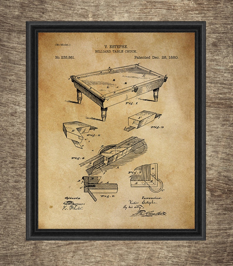 Vintage Billiard Patent Group of 6 Vintage Billiard Etsy
