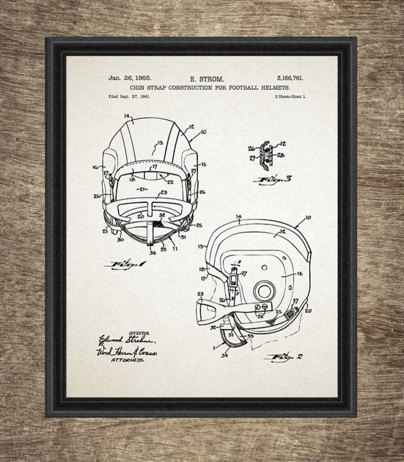 Football Set of 4 Prints INSTANT DOWNLOAD Football Patent American Football Print Football Printable Football Gift Idea Football Poster
