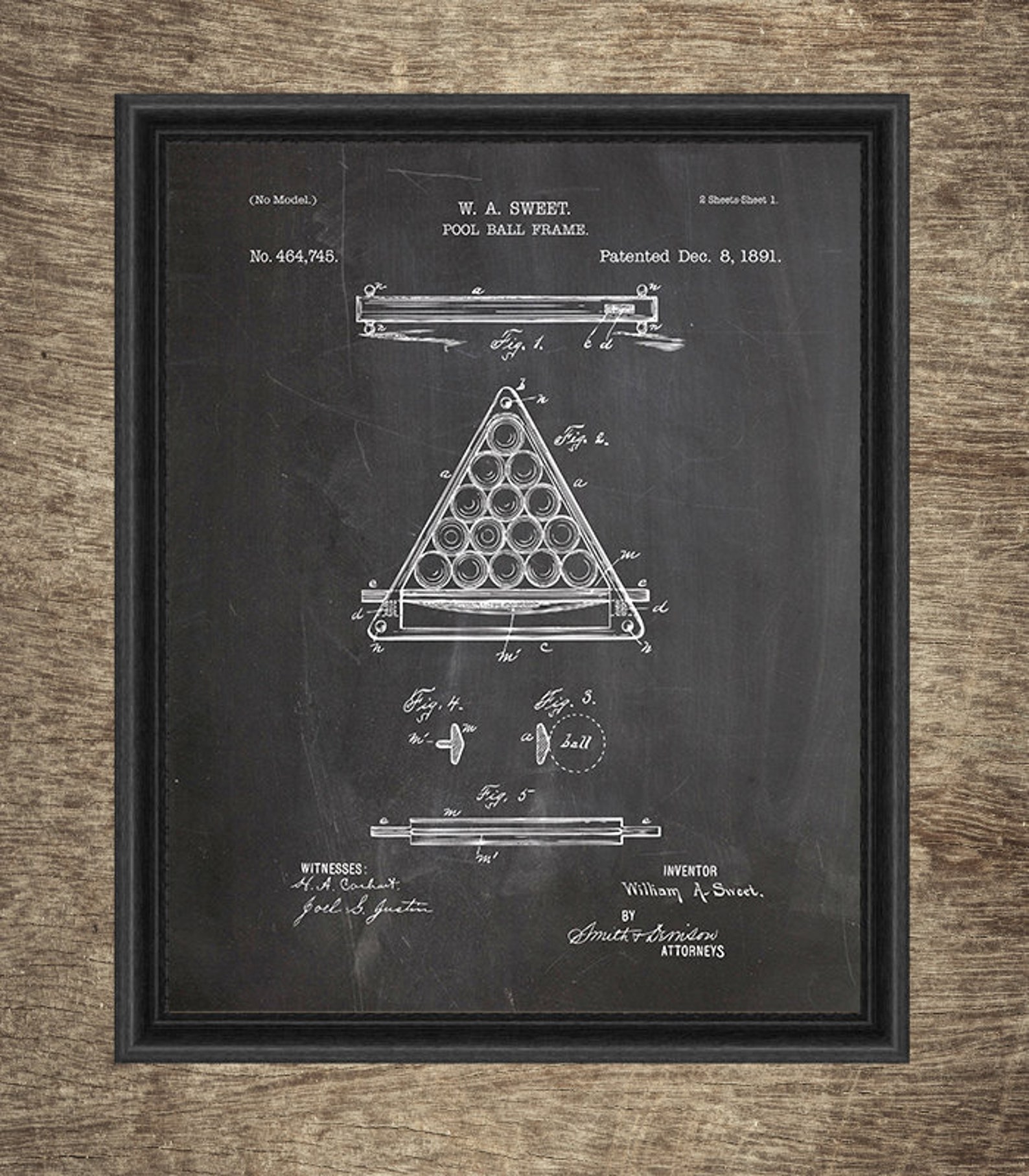 Billiards Patent Set of 6 Prints Billiard Patent Invention Etsy