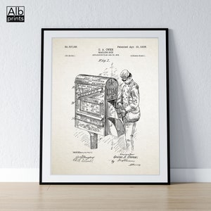 Boîte aux lettres brevet, lot de 4 articles à imprimer, cadeaux pour facteur, cadeau pour facteur, service postal américain, décoration de bureau de poste - TÉLÉCHARGEMENT NUMÉRIQUE -