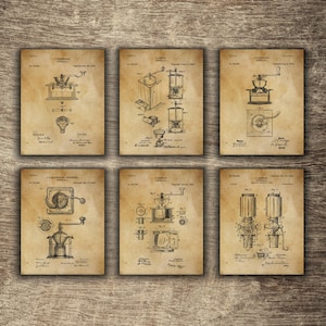 Patente de moinho de café vintage, decoração de casa de café, decoração de café, pôster de café, presente de café, arte de parede de cozinha de café - DOWNLOAD INSTANTÂNEO -