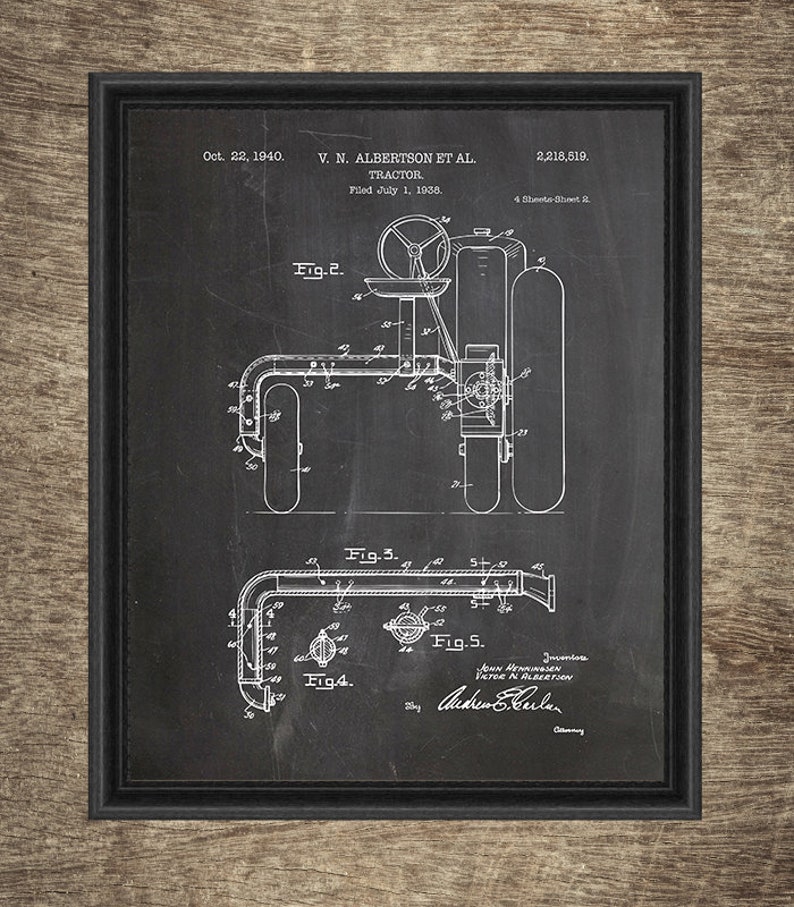 Printable Tractor Patent Printable Patent INSTANT DOWNLOAD - Set of 4 Designs Tractor Poster Printable Farming Decor