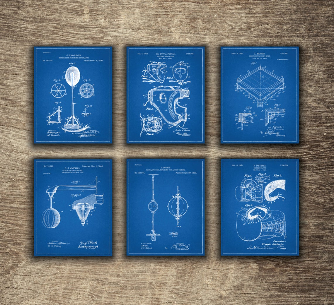 Boxing Patent Print Boxing Wall Art Boxing Bag Boxing Gift Etsy