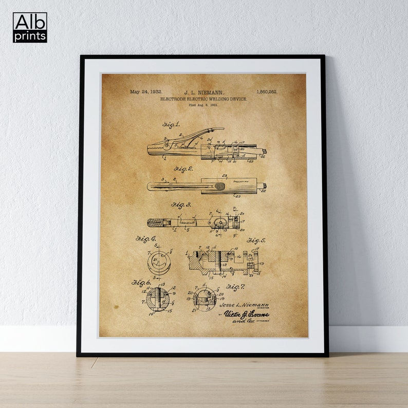 Vintage Welding Poster Welding Wall Art Welding Patent Etsy