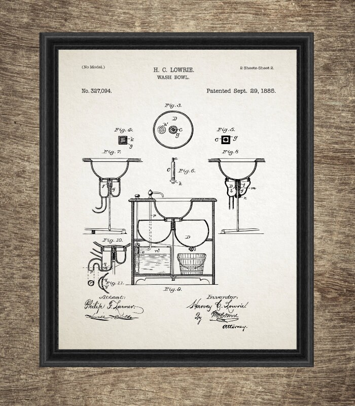 Bathroom Patent Printable Toilet Art Decor Water Closet | Etsy