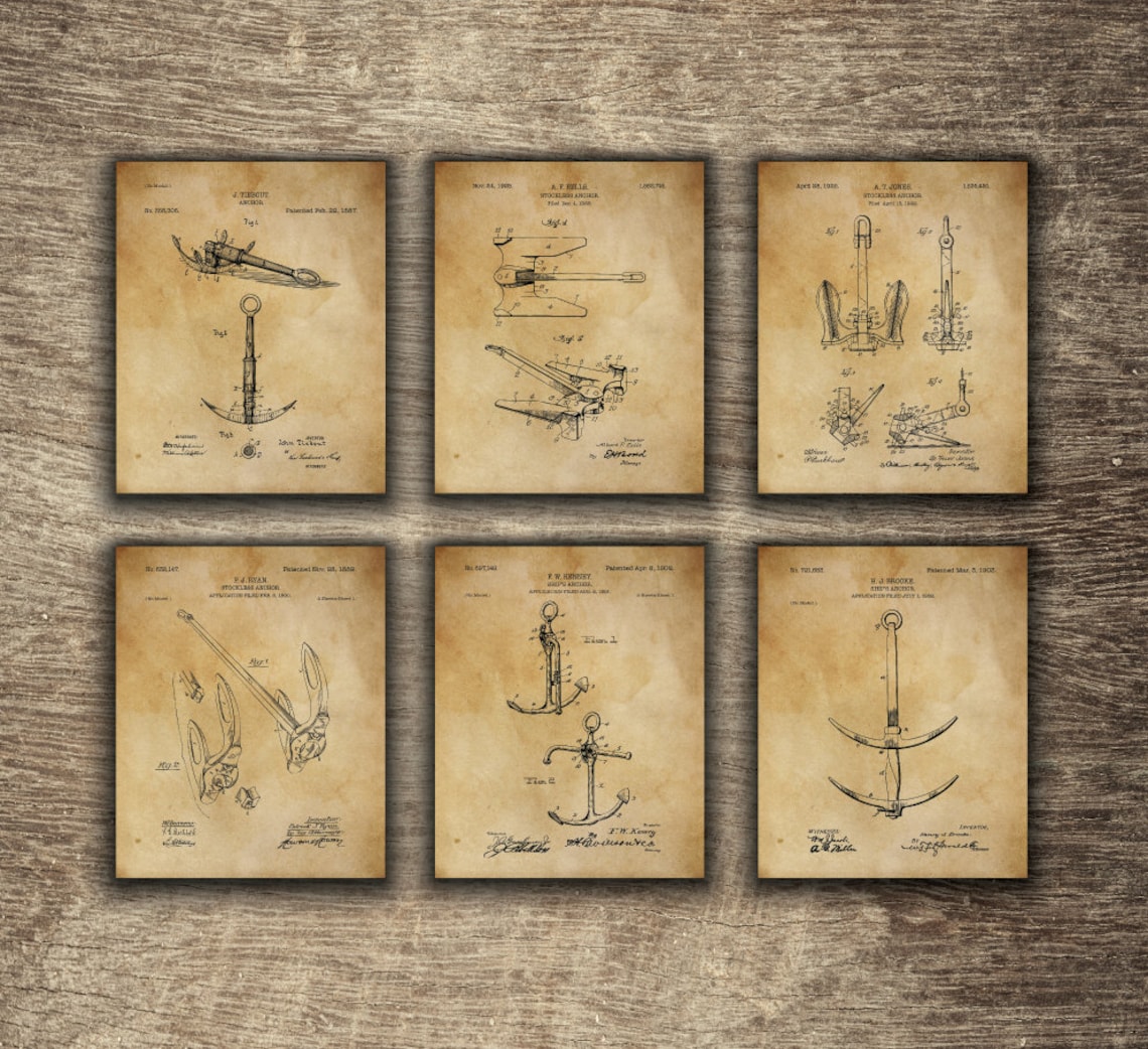 Vintage Nautical Prints Nautical Wall Decor Sailing Decor Etsy