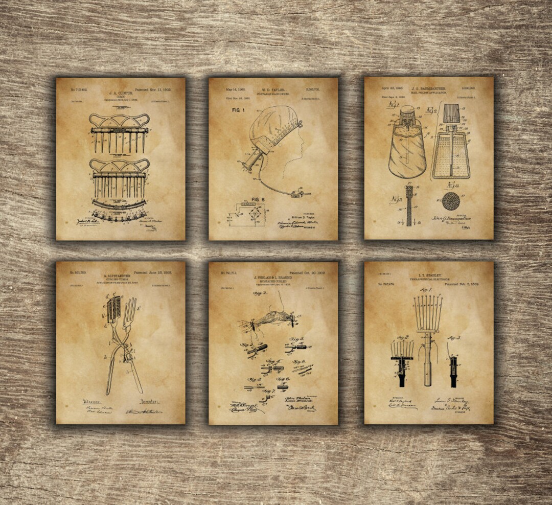Vintage Beauty Salon Decor Set of 6 Designs , Hair Salon Decor ...