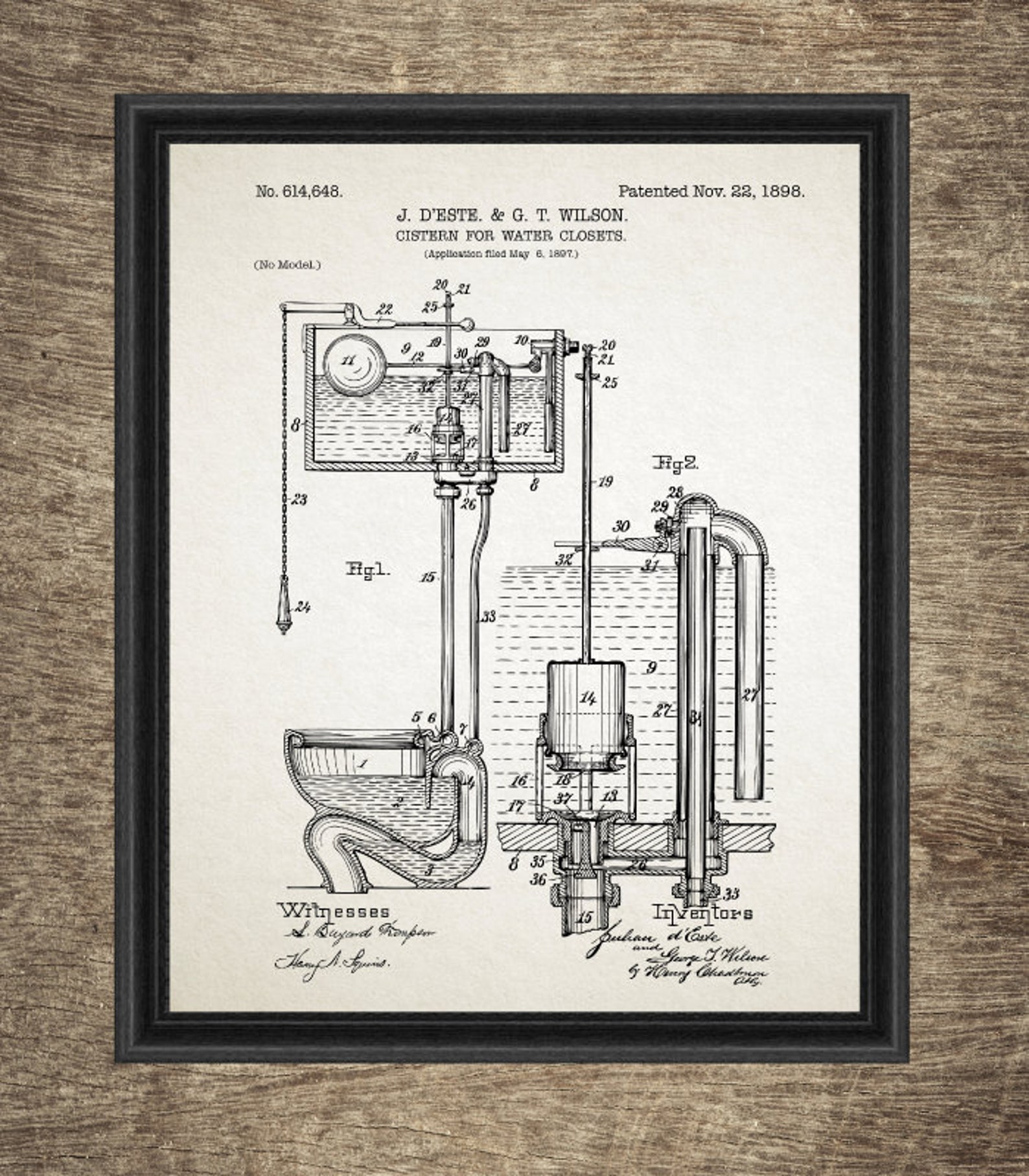 Bathroom Patent Printable Toilet Art Decor Water Closet | Etsy