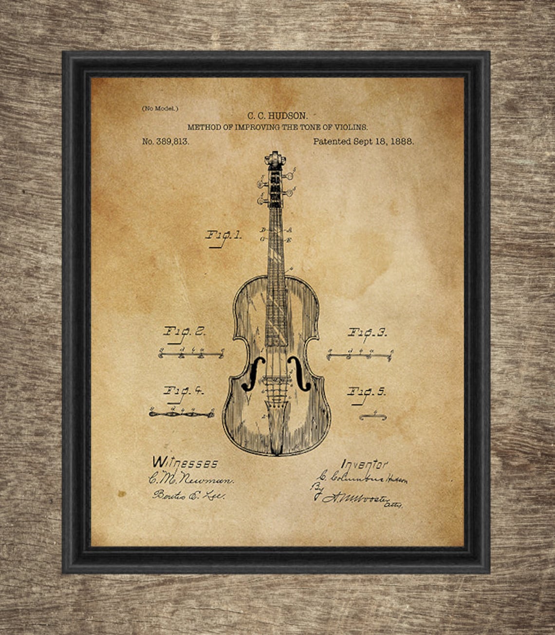 Violin Poster Set of 6 Designs Violin Patent Violin Wall Etsy