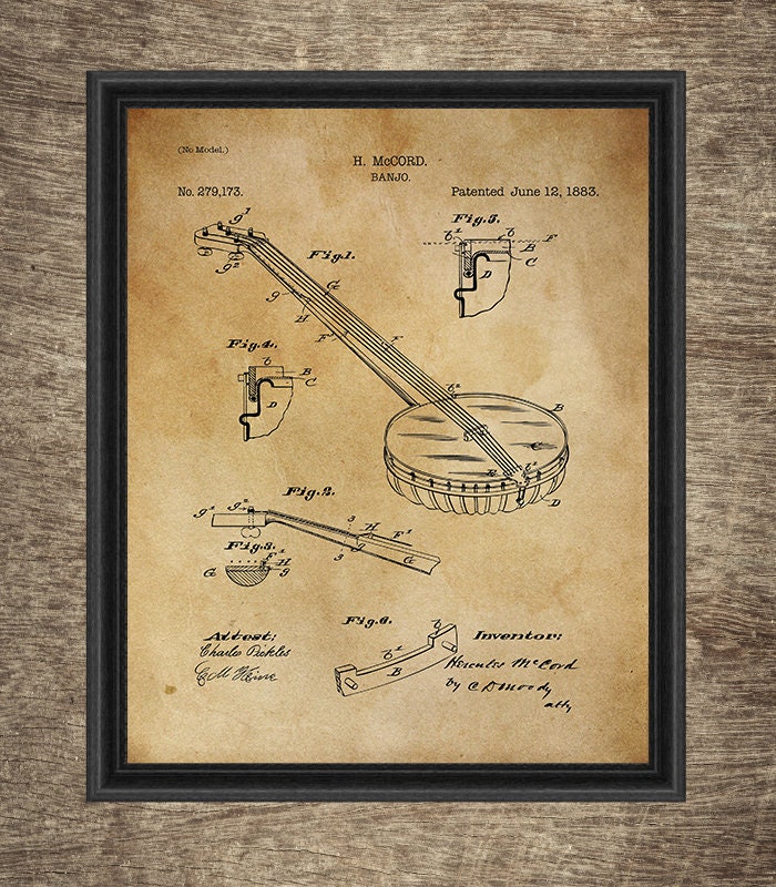 Vintage Banjo Poster Banjo Set of 6 Printables Banjo Wall Etsy