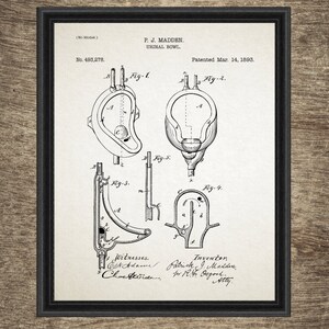 Bathroom Patent Printable, Toilet Art Decor, Water Closet Posters, Set ...