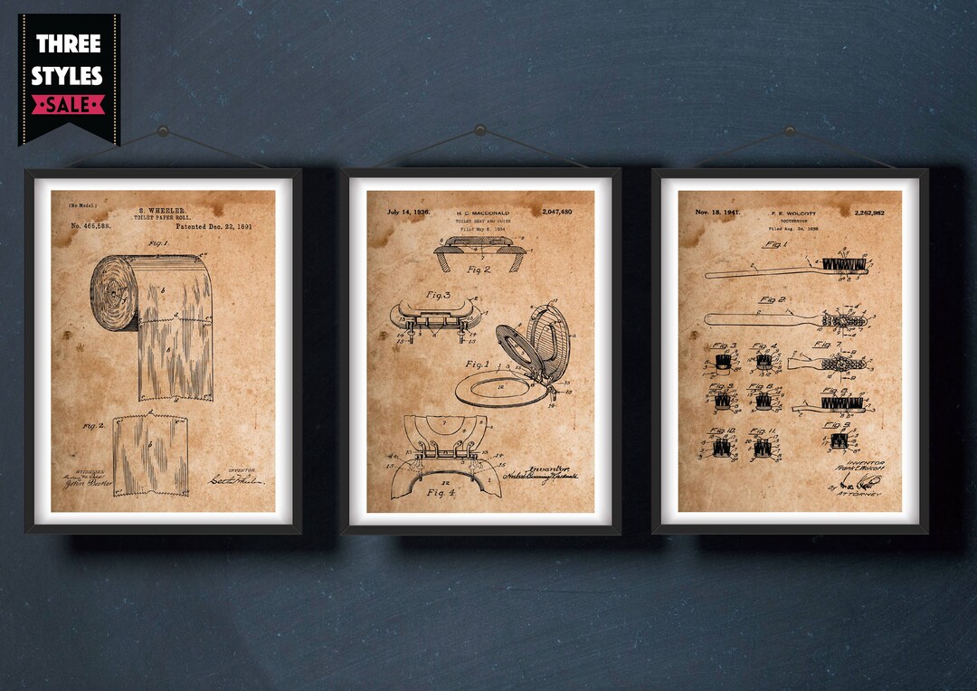 Bathroom Wall Decor Set of 3 | Bathroom Decor | Bathroom Wall Art ...