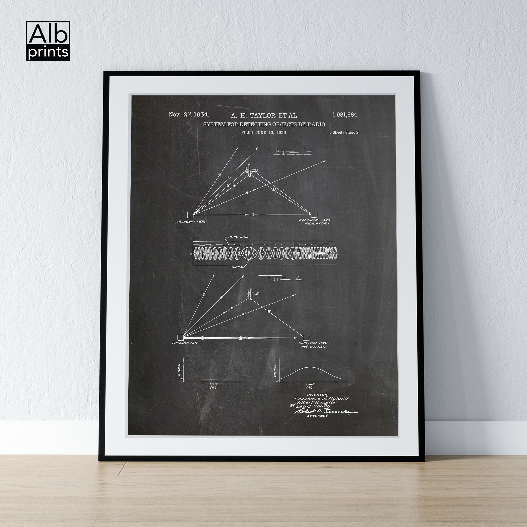 Radar Wall Art Set of 3 Patents, Printable Radar, Aviation Decor, Radar Waves Patent, Aircraft Wall Decor - DIGITAL DOWNLOAD -