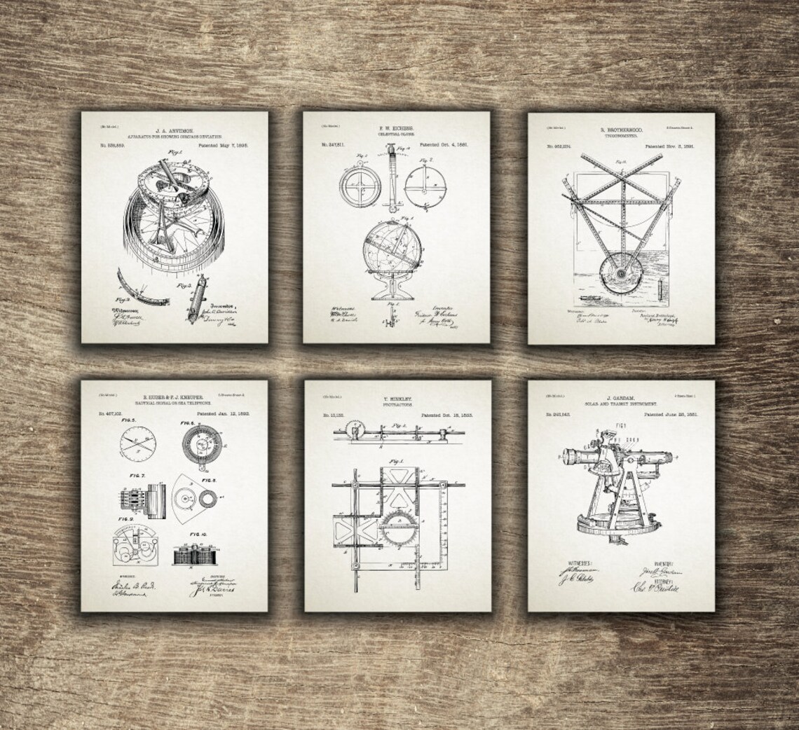 Nautical Wall Decor Set of 6 Prints Sailing Decoration Etsy