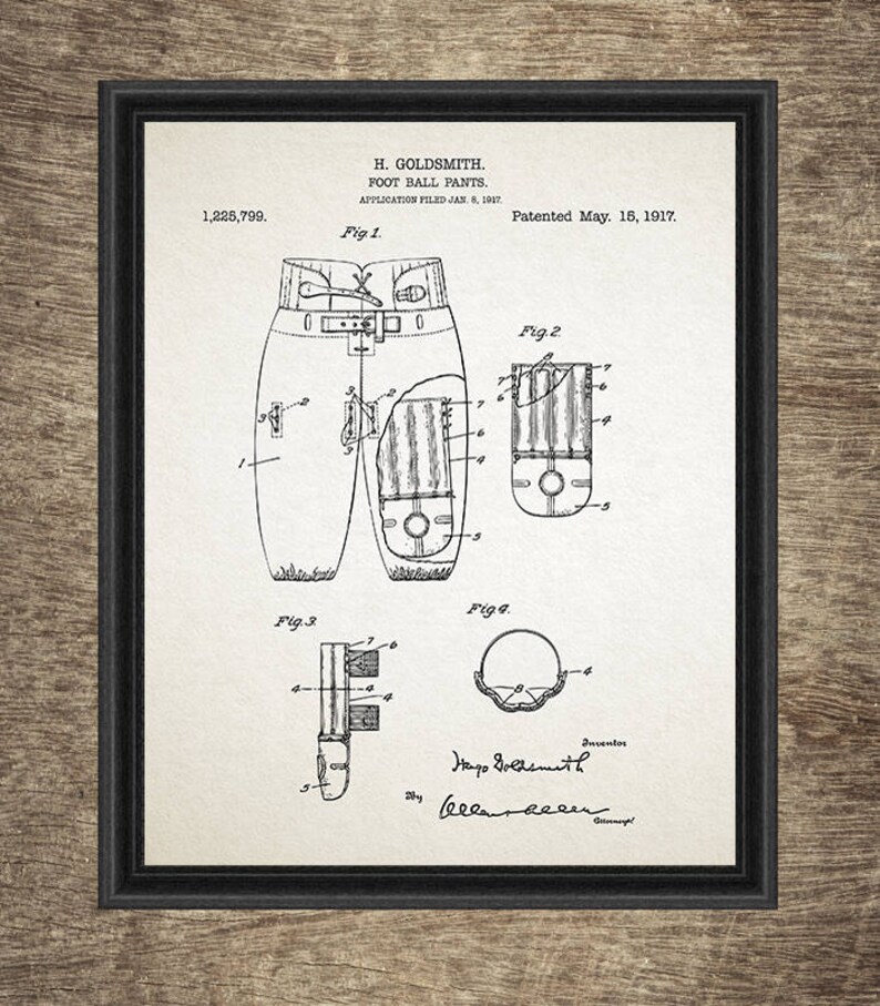 Football Set of 4 Prints INSTANT DOWNLOAD Football Patent American Football Print Football Printable Football Gift Idea Football Poster