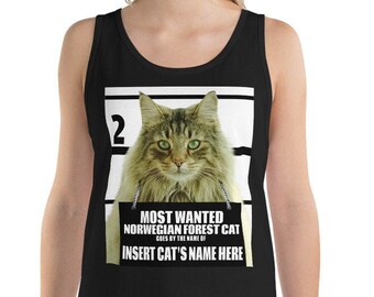 Camiseta sin mangas de gato del bosque noruego – Camiseta sin mangas divertida y personalizada - Regalo para amantes de los gatos - Camiseta sin mangas personalizada con el gato más buscado - Adulto - Unisex