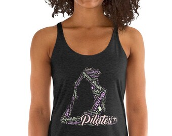 Pilates Mujer Racerback Tank - Regalo de Pilates para ella - Pilates Racerback Tank - Ropa de Pilates – Ropa de Pilates - Camiseta sin mangas de Pilates