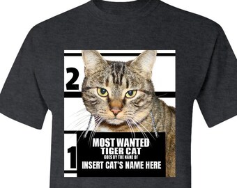 Tiger Cat Tee personalizado más buscado gato adulto unisex tees camiseta camiseta camiseta - personalizado divertido regalo personalizado para los amantes del gato - gato mamá regalo -