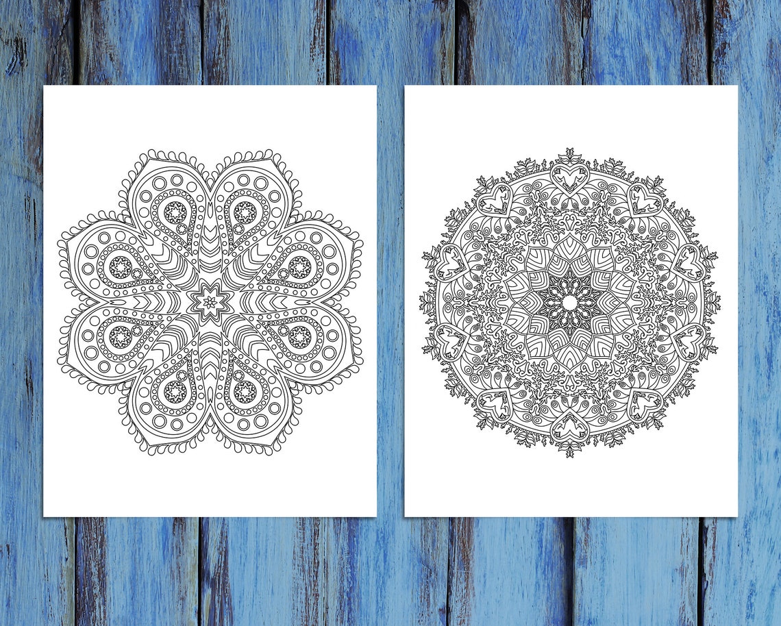 Adult Coloring Book PDF Adult Mandala Coloring Book – 100 Printable ...