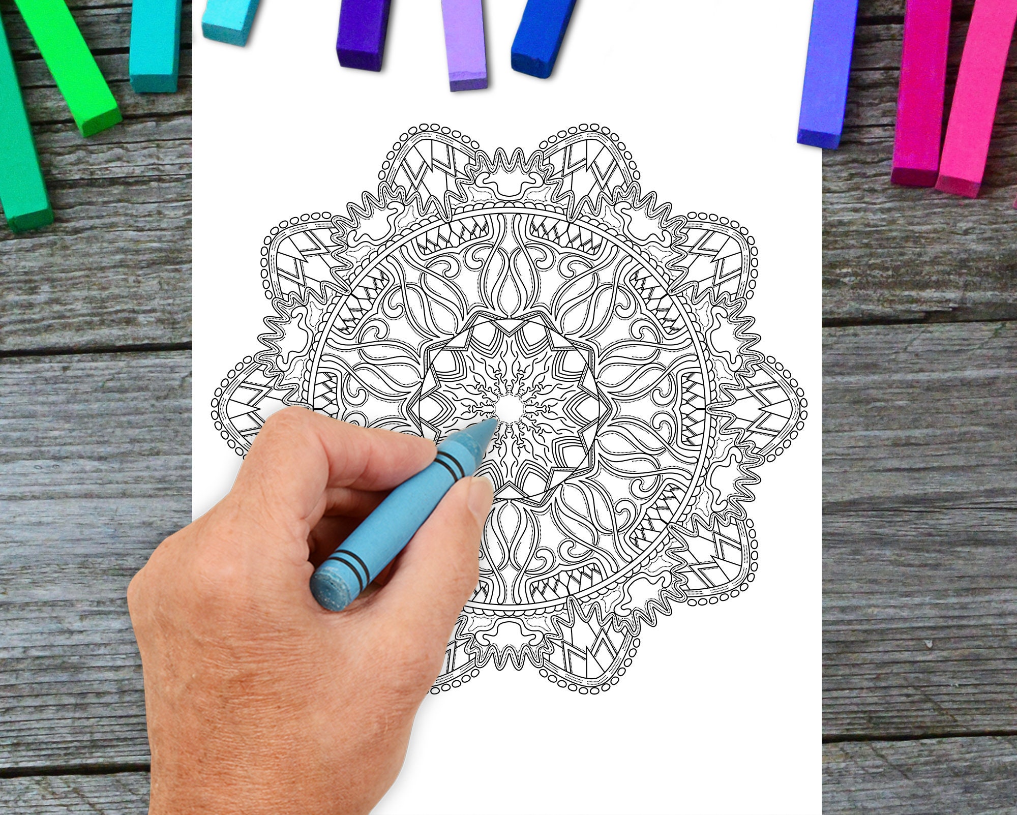 Adult Coloring Book PDF Adult Mandala Coloring Book – 100 Printable ...