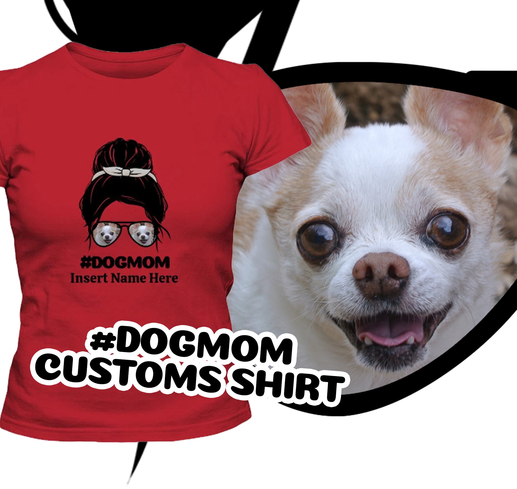 Chihuahua Dog Tshirts Dog Mom Personalize Ladies Shirts for - Etsy Israel