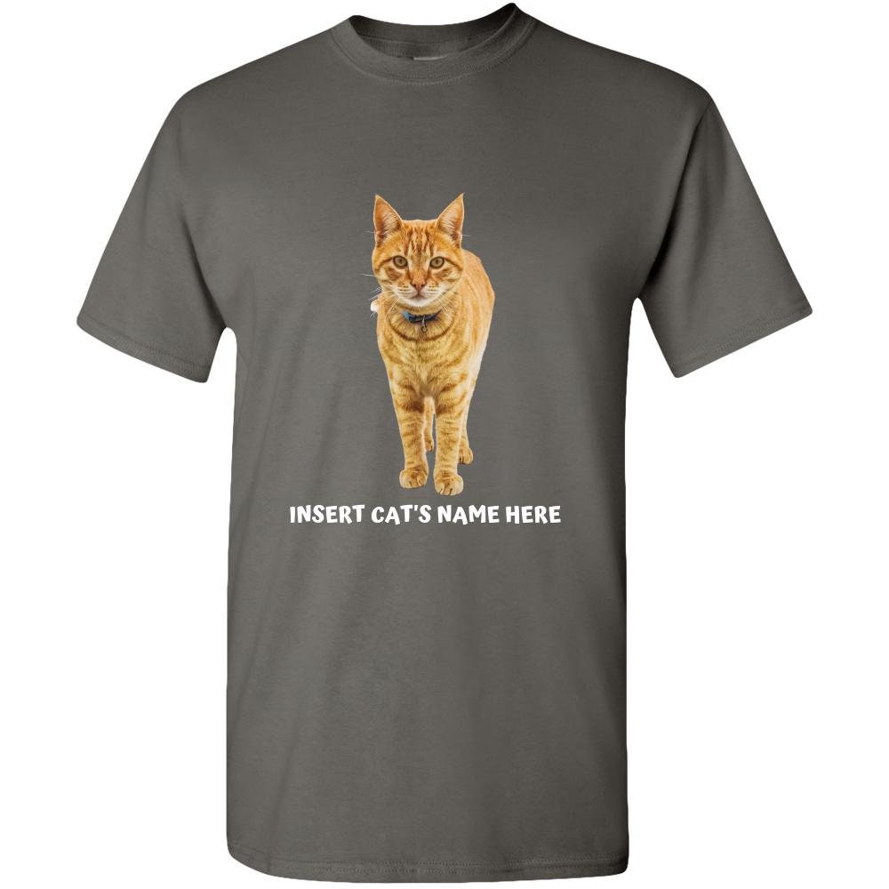 Custom Cat's Name Shirts Orange Tabby Tees Personalized Cat Shirt