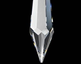 1 piece Czech crystal clear glass U drop spear chandelier prism 3.75" 