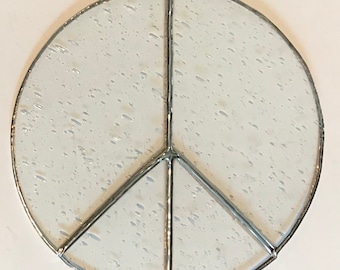 6" Stained Glass Peace Sign Sun Catcher Ornaments
