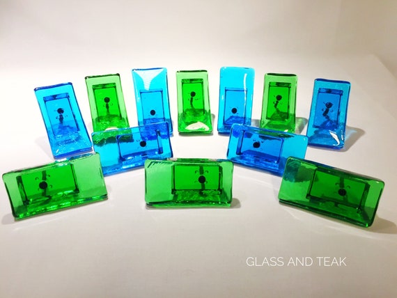Vintage Retro Swedish Glass Door Knobs Pulls