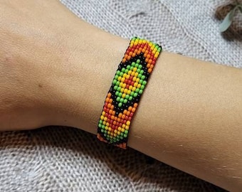 AURA Beaded Bracelet / Weaved Jewelry / Native American Beaded Bracelet / Colorful bracelet / Beaded bracelet