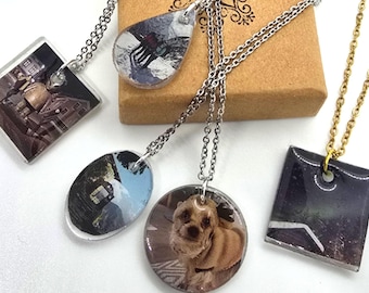 Personalized Handmade Photo Necklace | Customizable Shapes | Perfect Gift | Memory Charm | Birthday, Mother's day, Wedding, Christmas