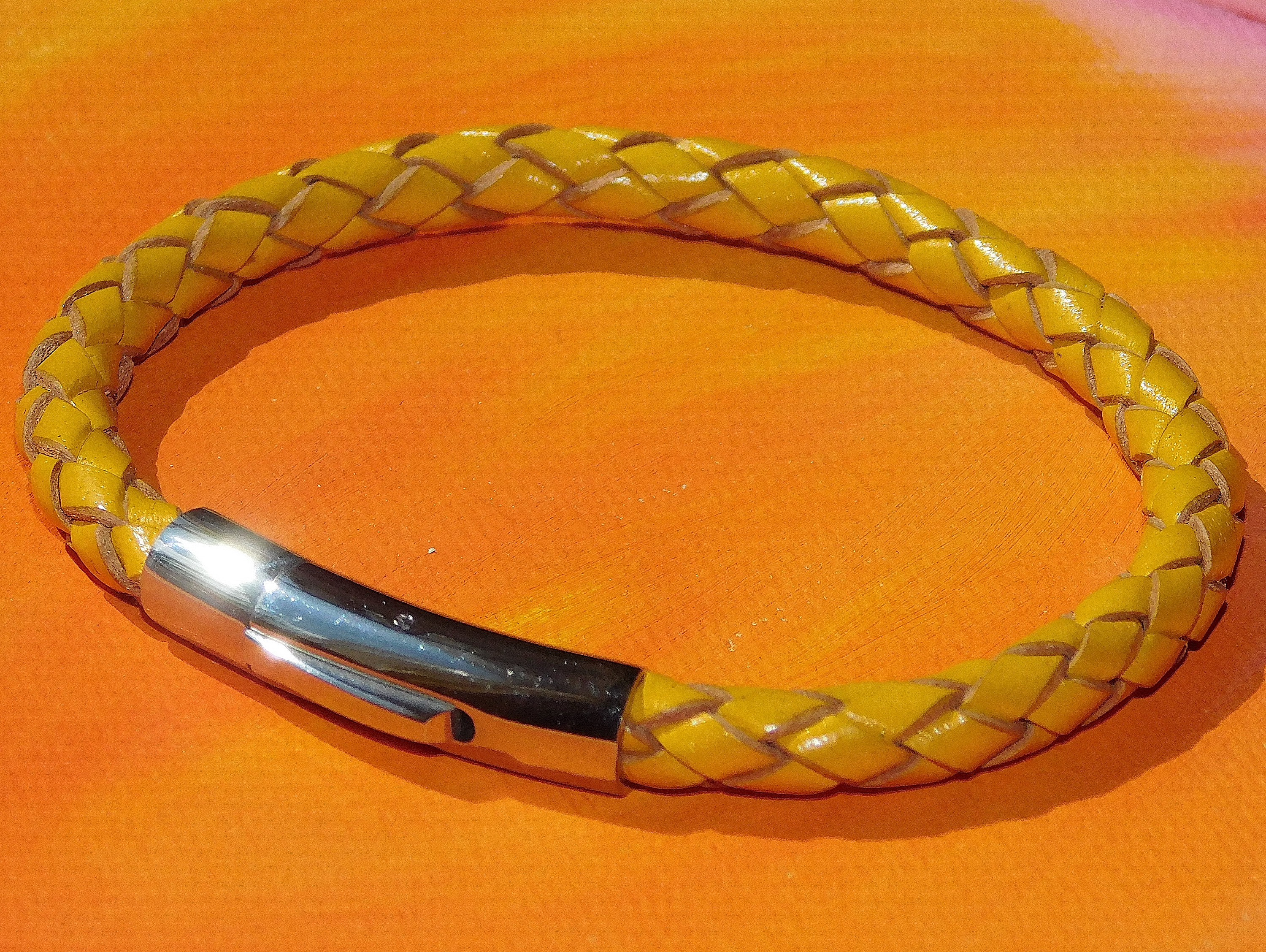 Yellow 2024 leather bracelet