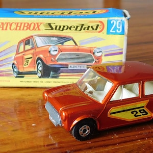 Vintage Matchbox Lesney Superfast No. 29 Racing Mini Bronze - 1970