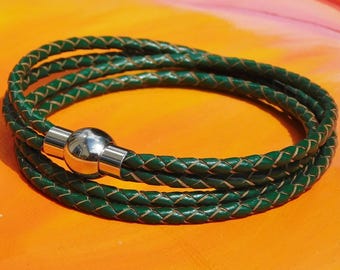 Leather Bracelet - Genuine Leather Multi Strand Bracelet in  display picture 3