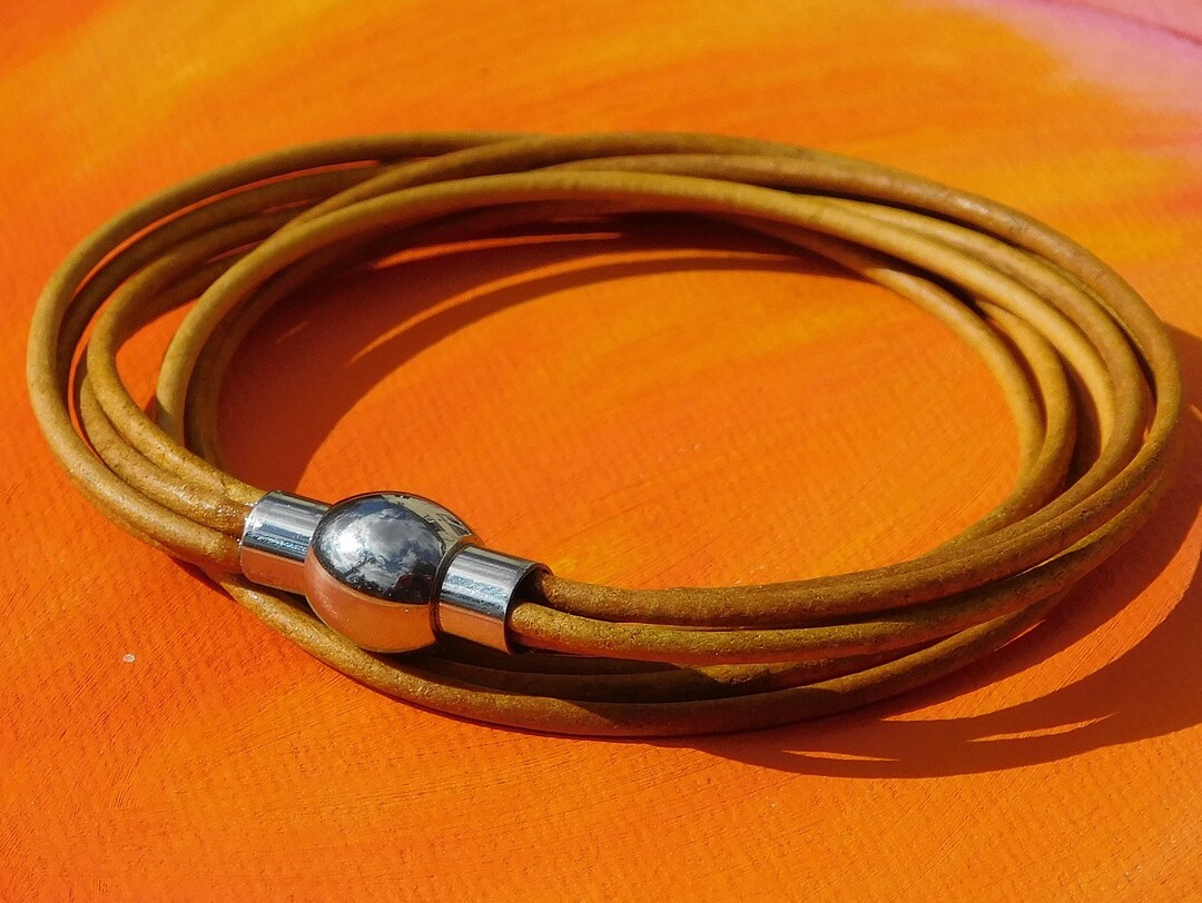 Ladies / Womens Mustard Yellow Leather Multistrand Etsy