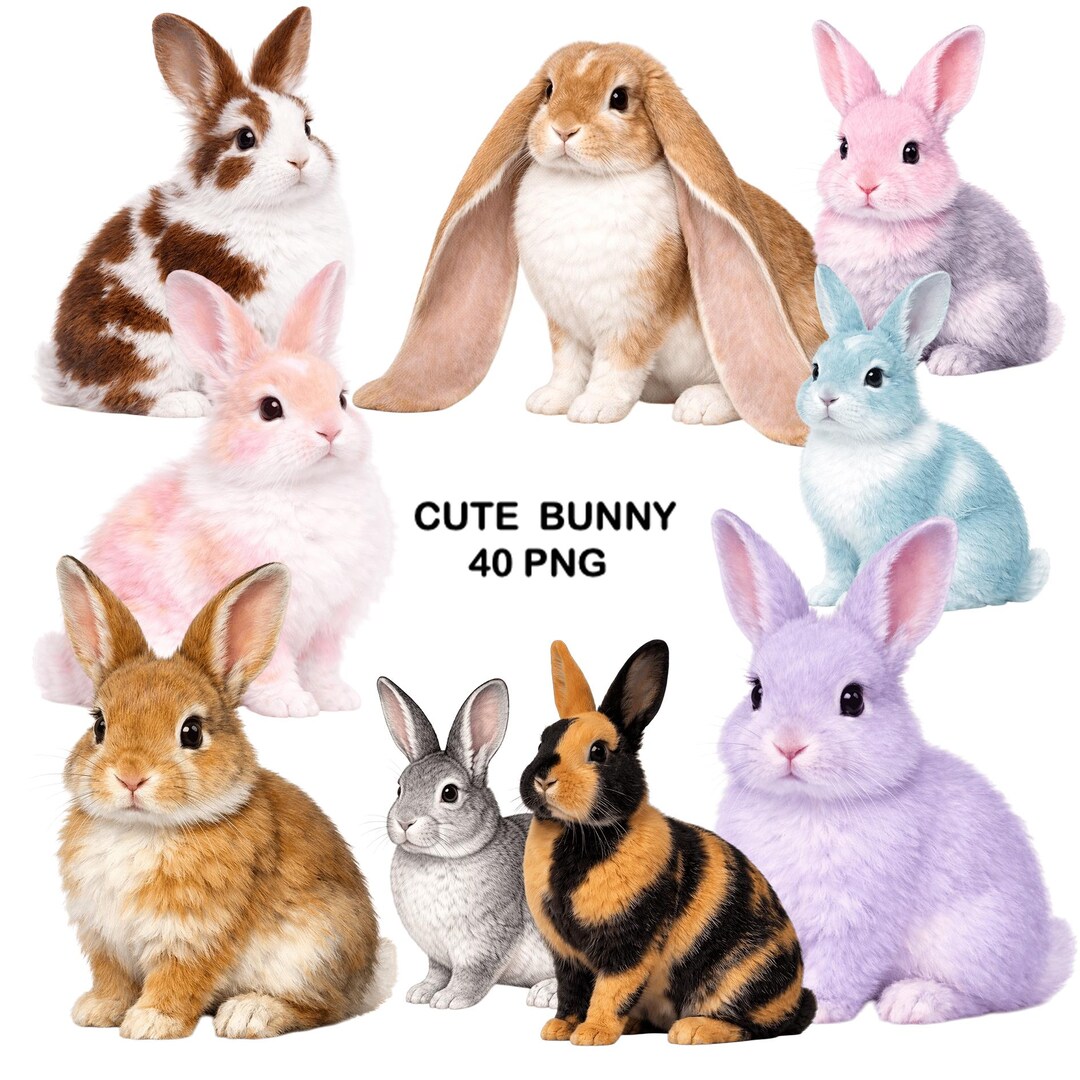 Gfx Rabbit 40 PNG Bunny Graphics: Rabbit Illustrations - Etsy