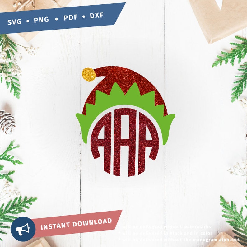 Download Elf Hat Svg Cricut Cut File Clipart Elf Hat Monogram Svg Christmas Svg Shirt Monogram Svg Silhouette Holiday Svg Winter Svg Dxf Craft Supplies Tools Collage