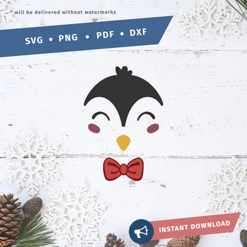 Download Penguin SVG Penguin face svg Bow tie svg Girl Boy Cricut | Etsy