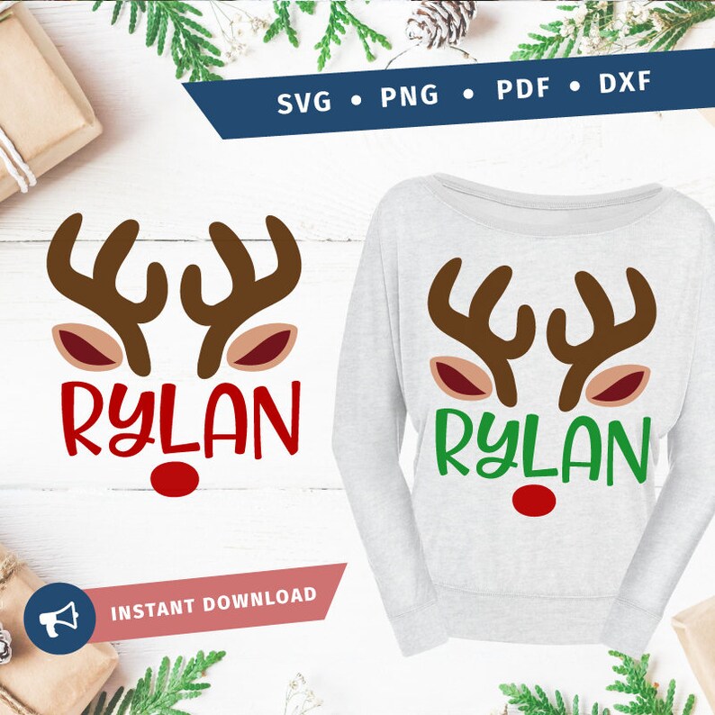 Boy Reindeer svg SVG boy christmas shirt svg boy christmas svg Etsy