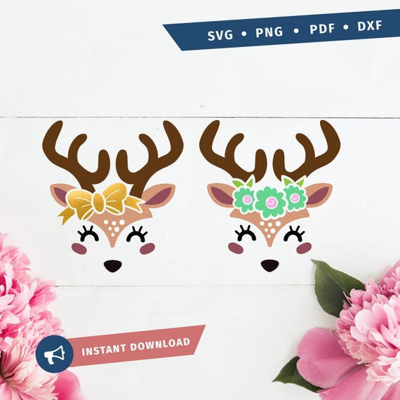 Jelonek Svg Jelenia Svg Płowy Twarz Svg Wiosna Svg Dziewczyna Deer Svg Urodziny Cricut Sylwetka Pdf Png Svg Dziewczyny Urodziny Svg