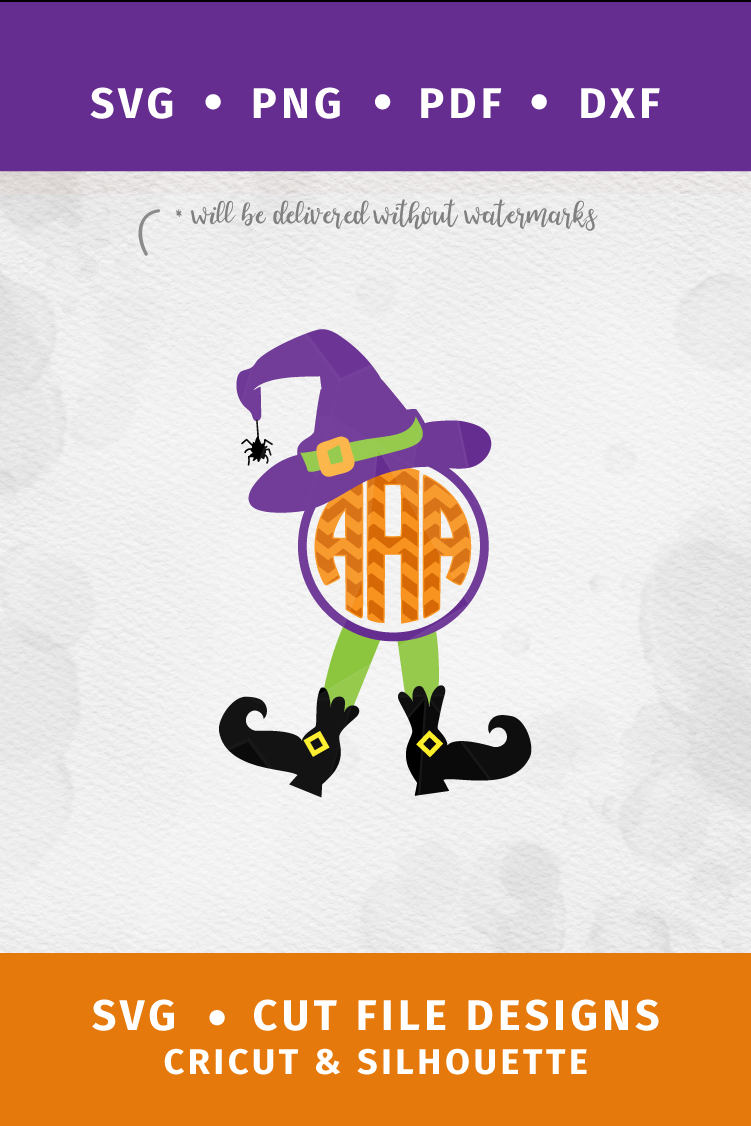 Svg Witch Hat Monogram Cricut Silhouette Cut Etsy