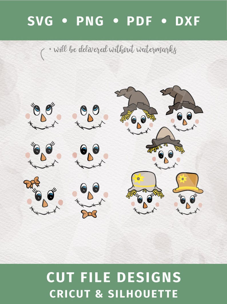 Scarecrow Face Svg Girl And Boy Face Halloween Svg Digital Cut File Scarecrow Svg Clipart Cricut Silhouette Dxf Pdf Png Svg Digital Prints Art Collectibles Vadel Com