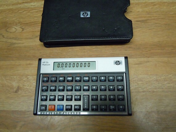 Vintage Hp Hewlett Packard 12c Platnium Calculator With Case Etsy