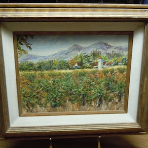 Vintage Oil on Canvas Original Catherine S. Hille Orchard Impressionist Painting
