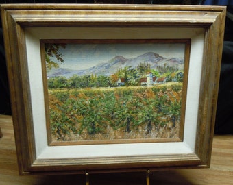 Vintage Oil on Canvas Original Catherine S. Hille Orchard Impressionist Painting